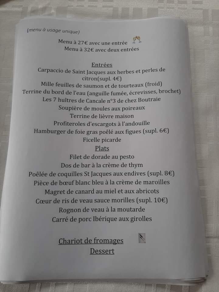 Auberge de la Vallée d'Ancre - Menu Image 2